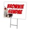Signmission Brownie Sundae Yard Sign & Stake outdoor plastic coroplast window, C-1824 Brownie Sundae C-1824 Brownie Sundae - alternate 1
